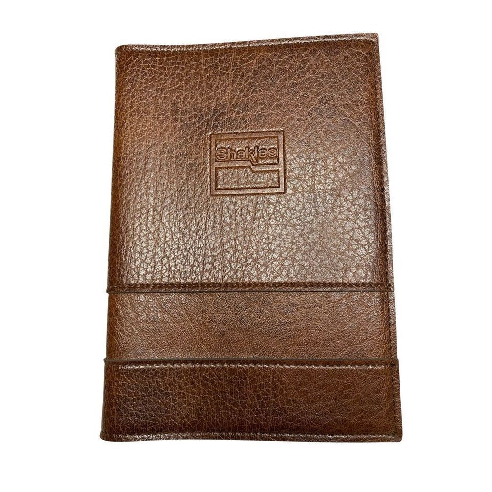 Hazel USA Brown Leather Padfolio Binder Shaklee Small Notebook Organizer Office